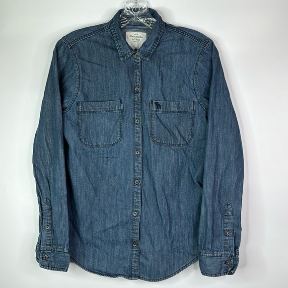 Abercrombie & Fitch Denim Button Up Shirt Size Small - Picture 1 of 8
